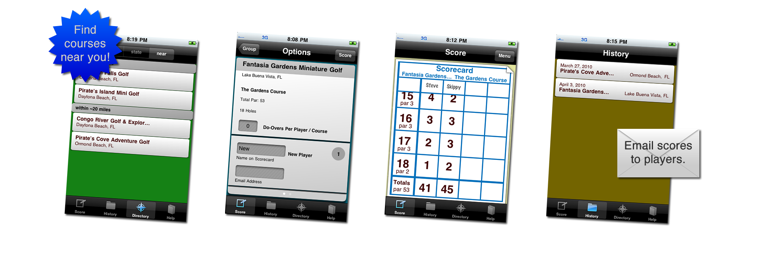 Mini Golf Caddy app screenshots